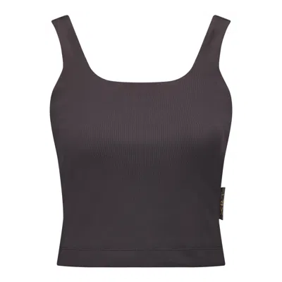 XRT WOMEN'S BROWN EXALT SLIMMING SLEEVELESS RIB TOP GROUND