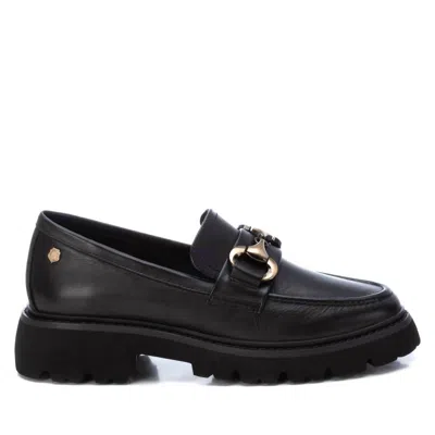 XTI WOMEN'S LEATHER MOCCASINS IN BLACK
