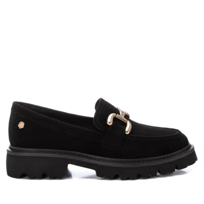 XTI WOMEN'S LEATHER MOCCASINS IN BLACK