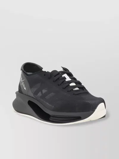 Y-3 MESH ROUND TOE SNEAKERS WITH TEXTURED SOLE