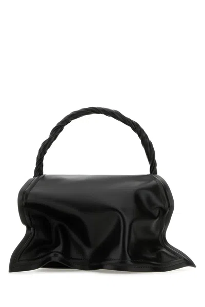 Y/PROJECT BLACK LEATHER HANDBAG