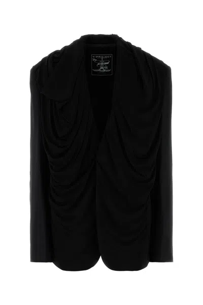 Y/PROJECT Y PROJECT BLACK STRETCH TWILL OVERSIZE BLAZER