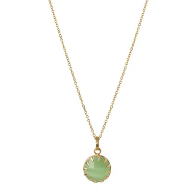 YAA YAA LONDON WOMEN'S GOLD / GREEN NEW LIFE APPLE GREEN GOLD VERMEIL NECKLACE