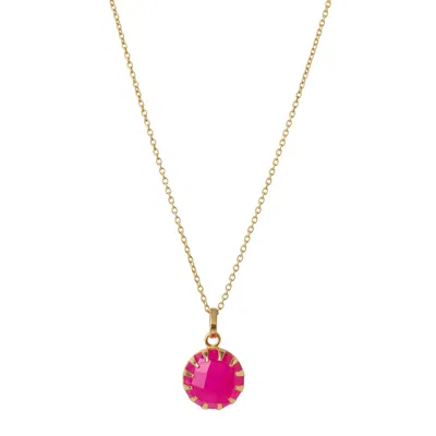 YAA YAA LONDON WOMEN'S PINK / PURPLE / GOLD NEW LIFE BUBBLE GUM PINK GOLD VERMEIL NECKLACE