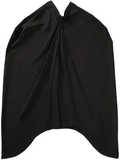 YANGKEHAN SILK DRAPED MAXI SKIRT