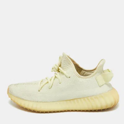 YEEZY X ADIDAS GREEN KNIT FABRIC BOOST 350 V2 BUTTER SNEAKERS SIZE 40 2/3