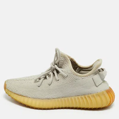 YEEZY X ADIDAS GREY KNIT FABRIC BOOST 350 V2 LOW TOP SNEAKERS SIZE 38