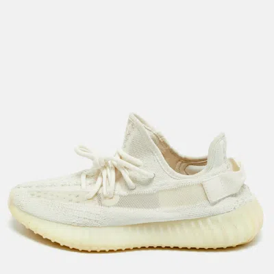 YEEZY X ADIDAS WHITE KNIT FABRIC BOOST 350 V2 BONE SNEAKERS SIZE 38 2/3