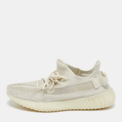 YEEZY X ADIDAS WHITE KNIT FABRIC BOOST 350 V2 BONE SNEAKERS SIZE 40