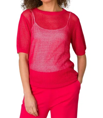 YEST GENICE KNIT TOP IN SPICE RED