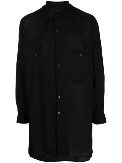 YOHJI YAMAMOTO ASYMMETRIC-COLLAR LONG-SLEEVE SHIRT