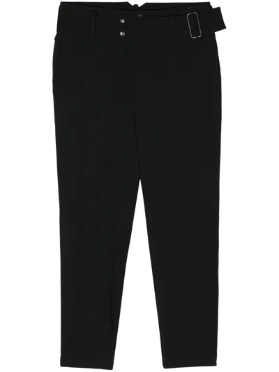 YOHJI YAMAMOTO GABARDINE BELTED TAPERED TROUSERS