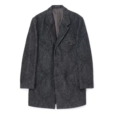 YOHJI YAMAMOTO YOHJI YAMAMOTO INDIAN JACQUARD TRANSFORMING COLLAR JACKET