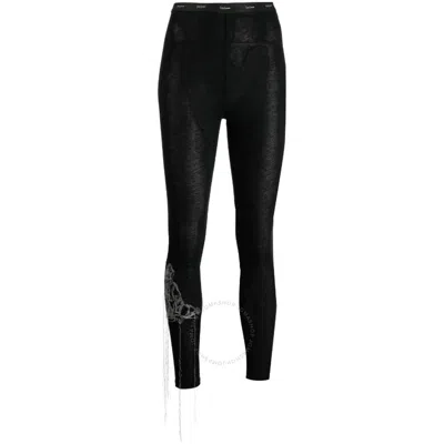 YOHJI YAMAMOTO YOHJI YAMAMOTO LADIES BLACK DECORATIVE-STITCHING COTTON LEGGINGS
