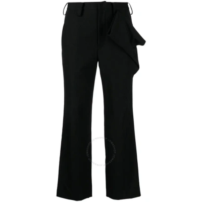 YOHJI YAMAMOTO YOHJI YAMAMOTO LADIES BLACK LEFT-FRONT TUCKED PANTS