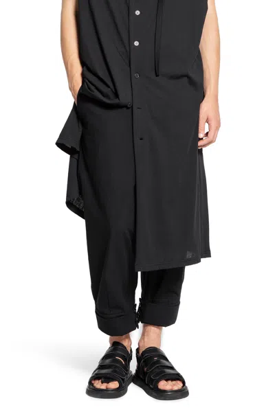 YOHJI YAMAMOTO BELTED HEM PRINTED PANTS