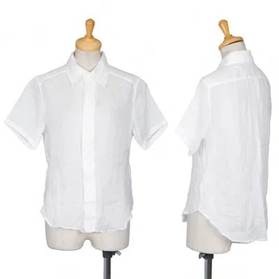 YOHJI YAMAMOTO Y'S BY YOHJI YAMAMOTO DAMEN VORDERTASCHE KURZÄRMELIG HEMD WEISS GRÖSSE 2 ( MD )