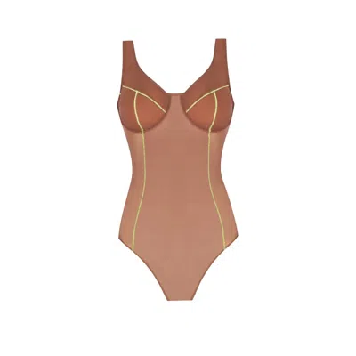 YORSTRULY WOMEN'S BROWN / NEUTRALS NAKED BODYSUIT - TAUPE