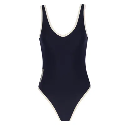 YORSTRULY WOMEN'S FLASHBACK SWIMSUIT - ONE PIECE - NAVY BLUE - BLUE