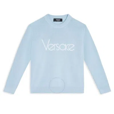 YOUNG VERSACE YOUNG VERSACE LOGO-EMBROIDERED PULLOVER SWEATER