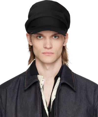 YS FOR MEN BLACK DRAPE CAP