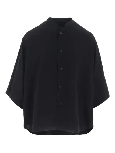 Y'S MANDARIN-COLLAR SHORT-SLEEVE SHIRT