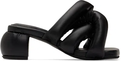 YUME YUME BLACK KITTEN SAUSAGE HEELED SANDALS