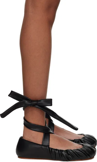 YUME YUME BLACK PADDED BALLERINA FLATS