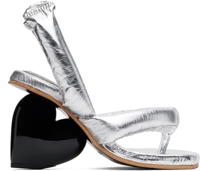 YUME YUME SILVER LOVE HEELED SANDALS