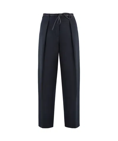 YVES SALOMON BELTED TROUSERS