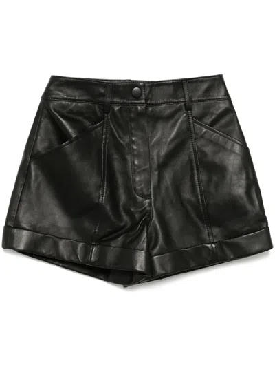YVES SALOMON LEATHER SHORTS
