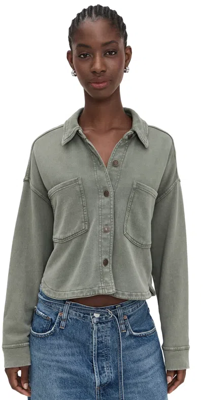 Z SUPPLY ALL DAY CROPPED KNIT JACKET HUNTER GREEN