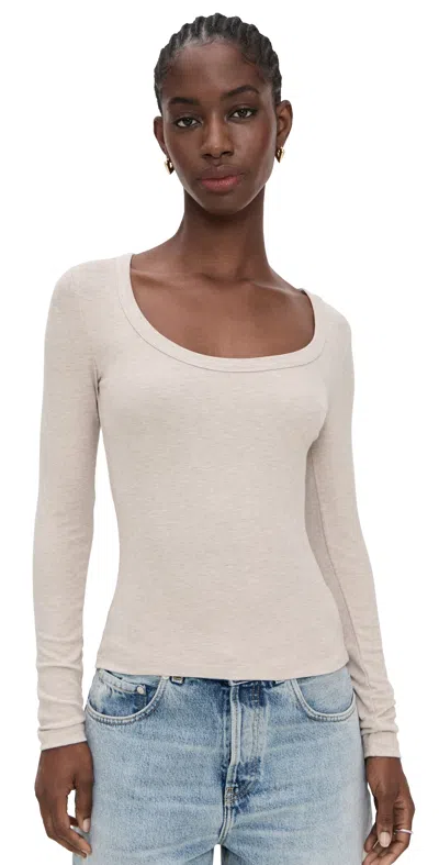 Z SUPPLY SECOND SKIN SCOOP TOP OATMEAL HEATHER