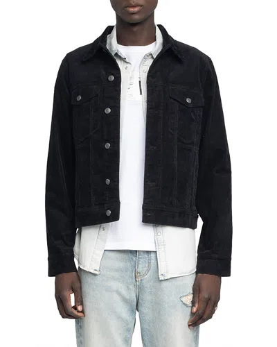 ZADIG & VOLTAIRE BASES VELVET TRUCKER JACKET
