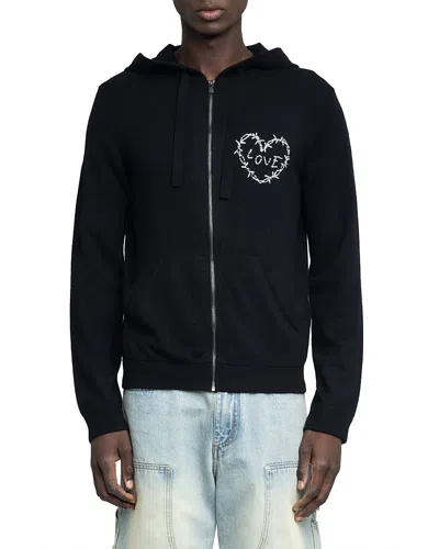 ZADIG & VOLTAIRE CLASH HEART ZIPPER HOODIE