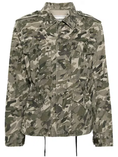 ZADIG & VOLTAIRE KRISA CAMO COTTON JACKET