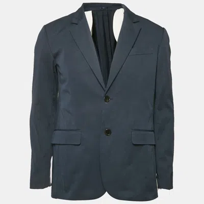 ZADIG & VOLTAIRE NAVY BLUE COTTON BLEND SINGLE BREASTED VENICE BLAZER M