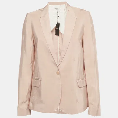 ZADIG & VOLTAIRE PINK STAR PATTERNED CREPE VICTOR JACQ BLAZER S