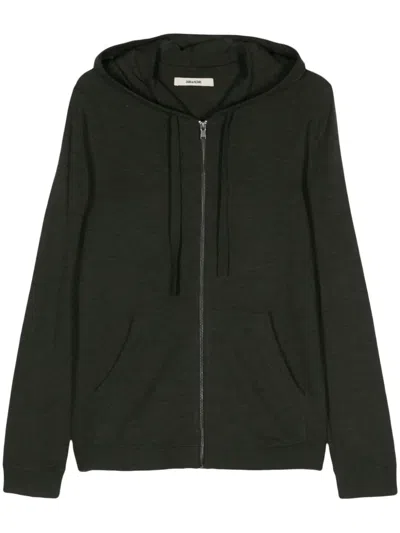 ZADIG & VOLTAIRE ZIP-UP WOOL HOODIE