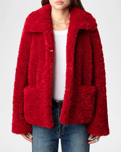 ZADIG & VOLTAIRE FRED SOFT CURLY SHERPA JACKET