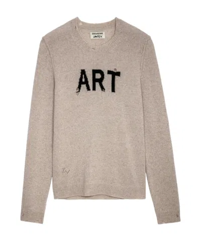 ZADIG & VOLTAIRE INTARSIA-KNIT RIPPED JUMPER