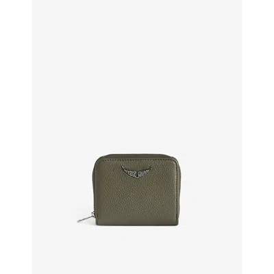 ZADIG & VOLTAIRE WOMENS ZADIG&VOLTAIRE ZV MINI LOGO-PLAQUE LEATHER COIN PURS