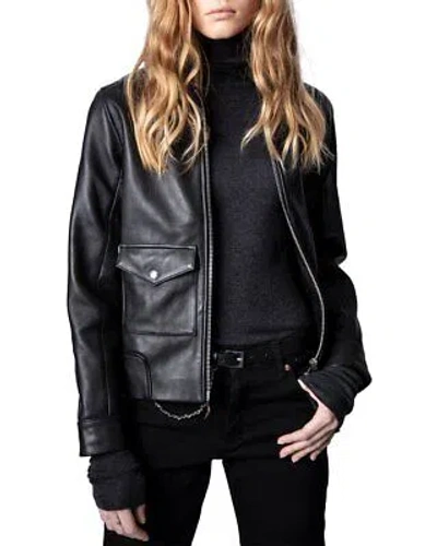 ZADIG & VOLTAIRE ZADIG & VOLTAIRE LAZY LEATHER JACKET WOMEN'S 38