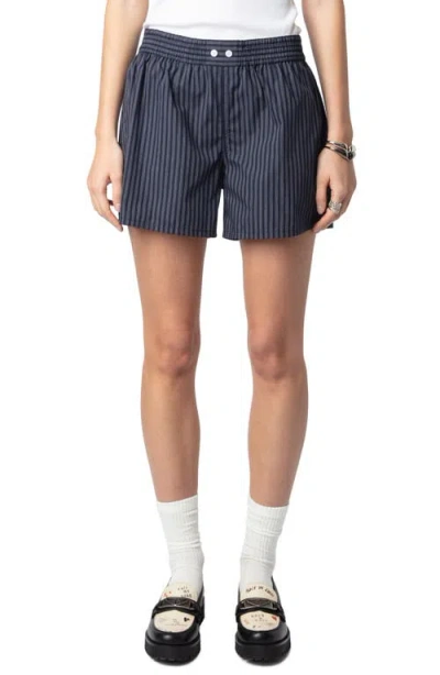 ZADIG & VOLTAIRE ZADIG & VOLTAIRE PAX POP STRIPE COTTON SHORTS