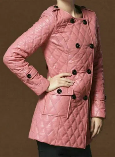 ZAFY LEATHER DAMEN ECHT LAMMLEDER PINK MODISCH KNIE LÄNGE TRENCHCOAT MANTEL ZL110