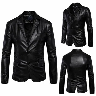 ZAFY LEATHER HERREN PREMIUM SCHAFSFELL WEICHES LEDER BLAZER ZWEI KNOPF SLIM FIT MANTEL ZL90