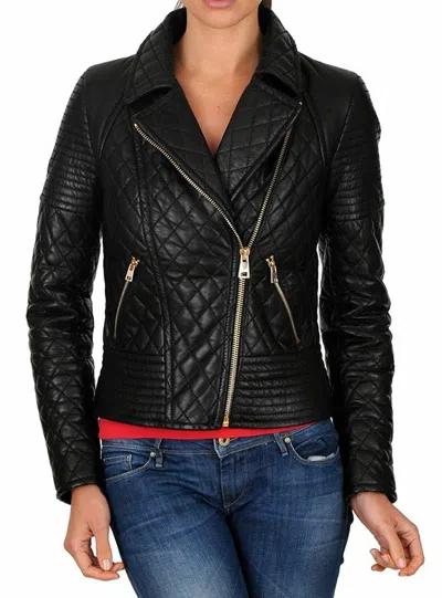 ZAFY LEATHER MODISCH DAMEN LEDER STEPPJACKE ECHT LAMMLEDER SLIM FIT BIKERJACKE ZL043