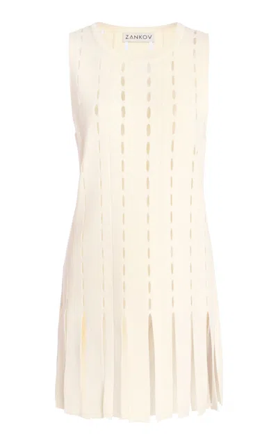 ZANKOV ZANKOV EDDIE CUTOUT FRINGED MERINO WOOL TOP