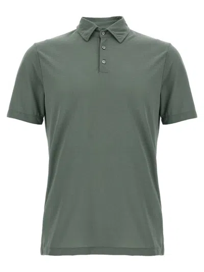 ZANONE MEN GREEN ICE COTTON POLO SHIRT, 4XL LUXURY POLOS FOR MEN DARVEYS