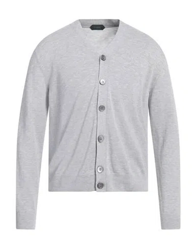 ZANONE ZANONE MAN CARDIGAN LIGHT GREY SIZE 42 COTTON